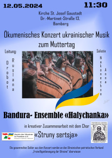 EInladung ökumenisches Konzert Ukraine Mai 2024