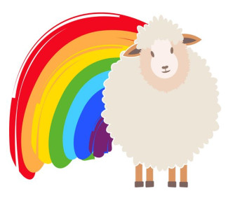 Logo St. Matthäus-Kita (Schaf mit Regenbogen)